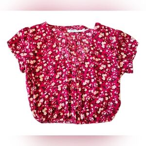 Kimchi Blue Floral Cropped Blouse